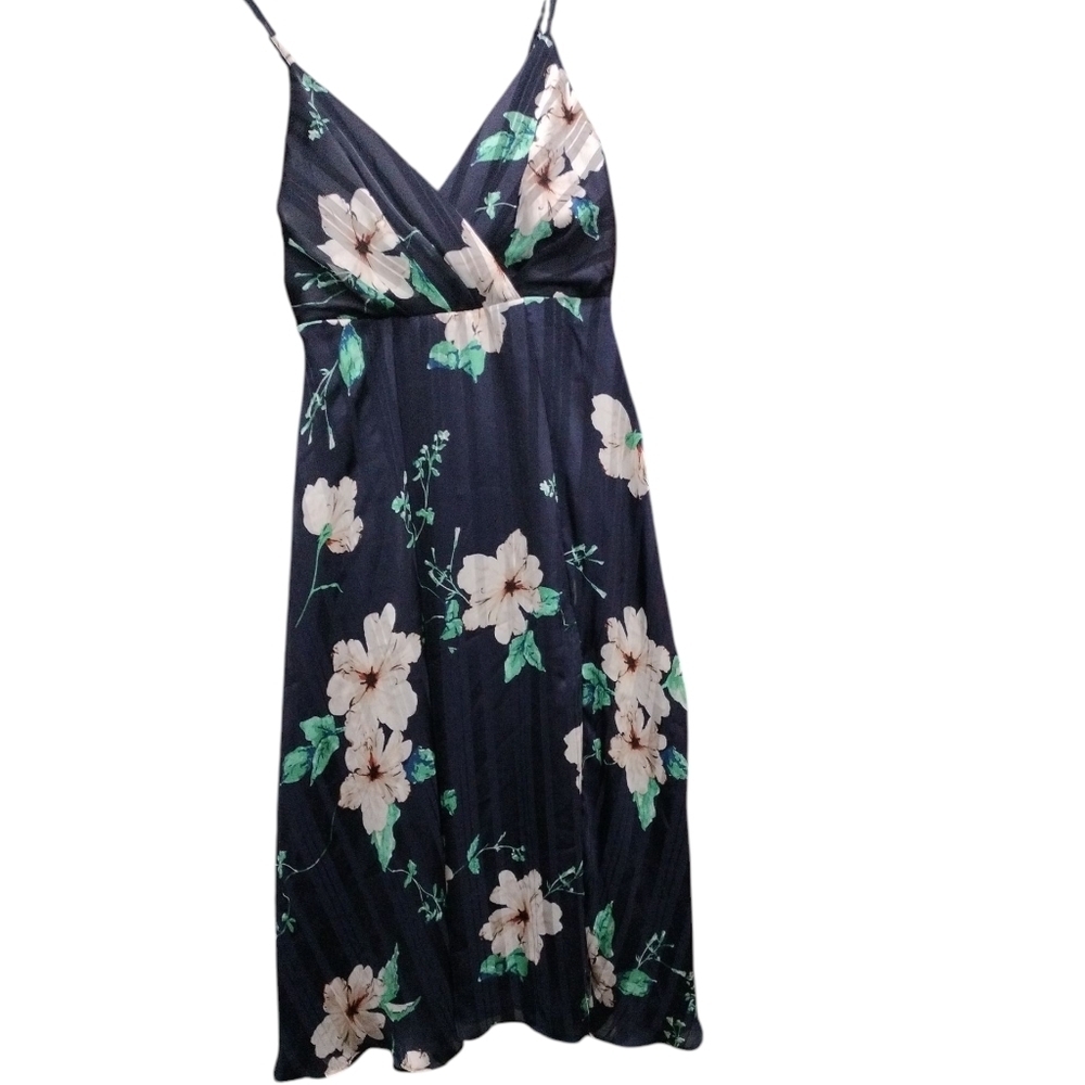 Lulu's Small Pink and White Spaghetti Strap Midi Dress - Picture 2 of 11